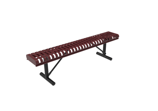 Slatted Steel Rolled Bench without Back